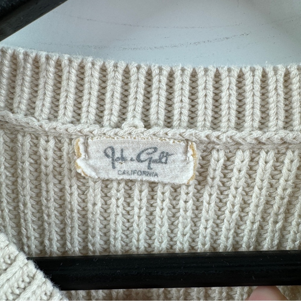 John Galt Oversized Beige Sweater One Size Cozy Neutral Pullover - Picture 5 of 8
